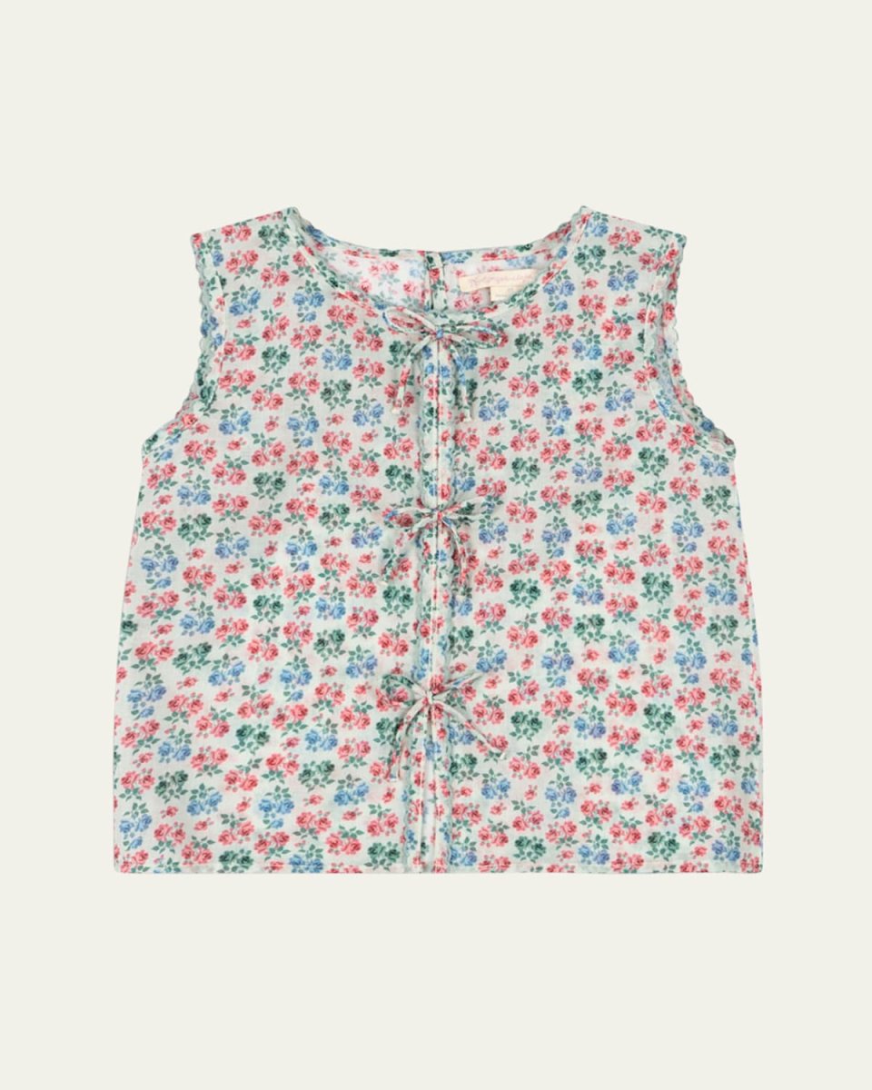Girl's Voila Floral-Print Top, Size 2-10